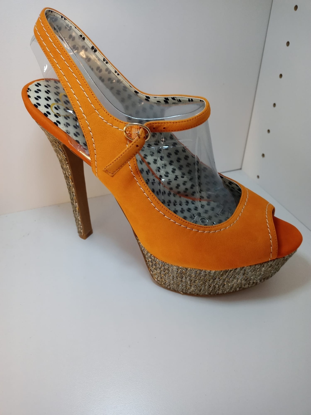NEW Jessica Simpson's Women’s Orange Peep-Toe Platform Slingback Heels Size 11
